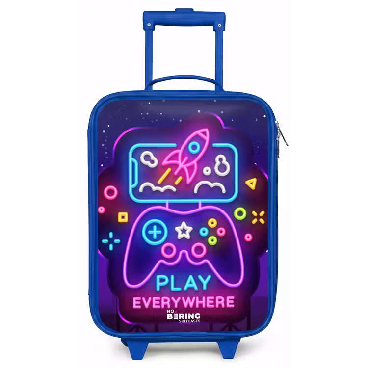 Neonillustratie met een controller Kinderkoffer - Blauw klein -zz3dotto