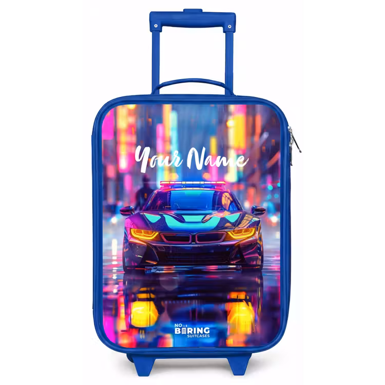 Neon nightcar Kinderkoffer - Blauw klein -zz3dotto