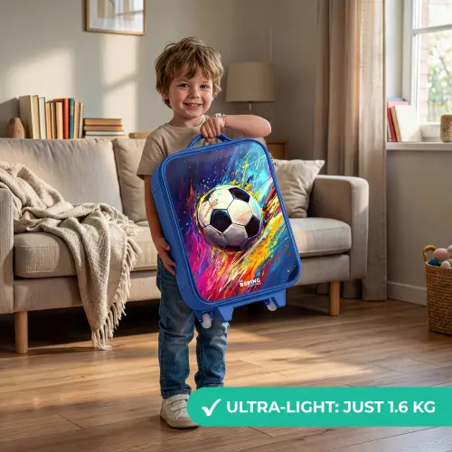 Neon - Voetbal - Kleurrijk Kinderkoffer - Blauw klein -sfeer2_EN