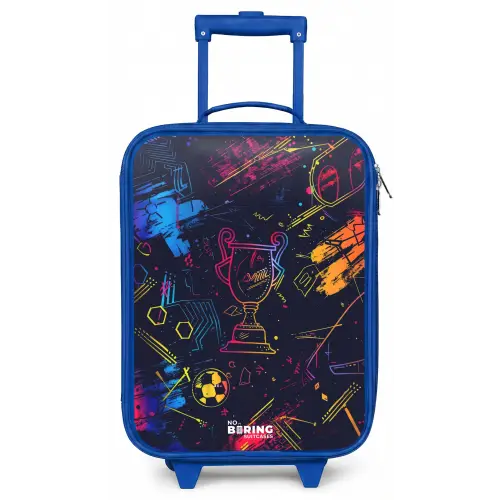 Neon sporttrofee design Kinderkoffer - Blauw klein -zz3dotto