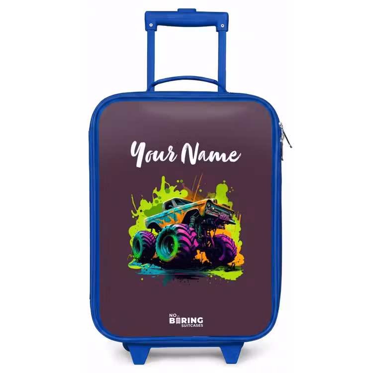 Neon Wheels Kinderkoffer - Blauw klein -zz3dotto