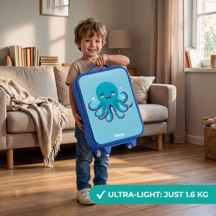 Octopus - Water - Blauw Kinderkoffer - Blauw klein -sfeer2_EN
