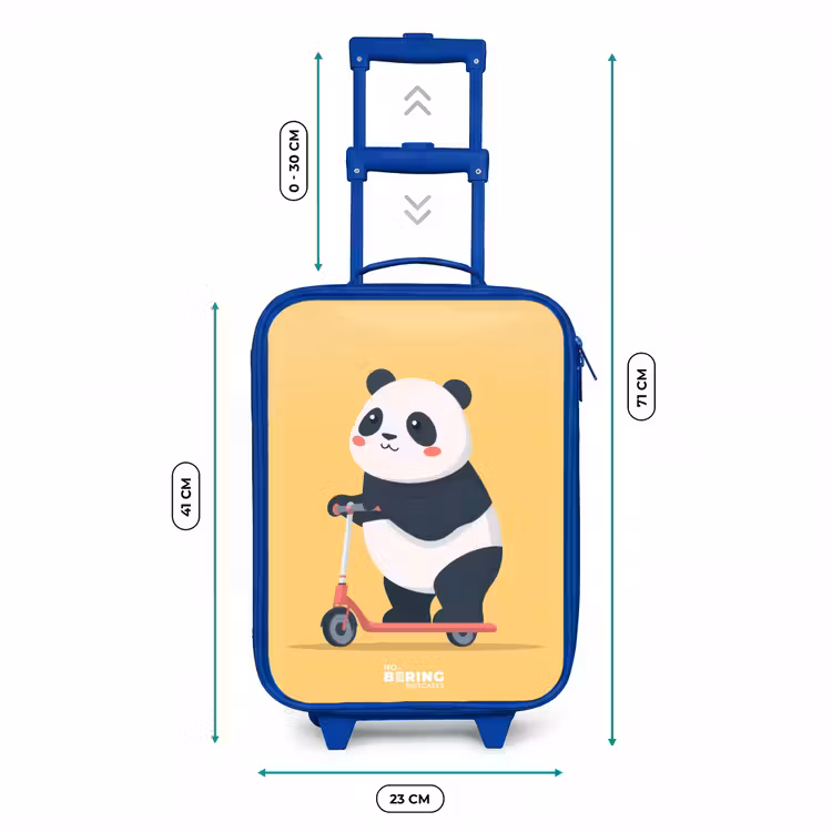 Panda - Step - Geel Kinderkoffer - Blauw klein -productfoto_formaten