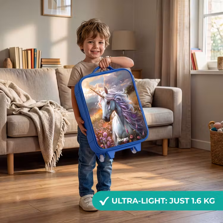 Pastel parelhoorn Kinderkoffer - Blauw klein -sfeer2_EN