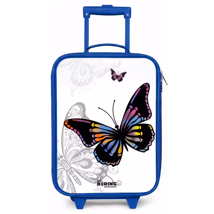 Petal papillon Kinderkoffer - Blauw klein -zz3dotto