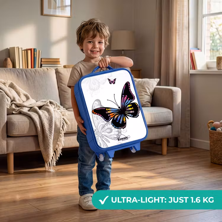 Petal papillon Kinderkoffer - Blauw klein -sfeer2_EN