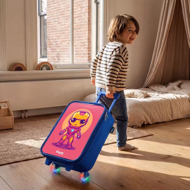 Roze ranger Kinderkoffer - Blauw klein -sfeer1