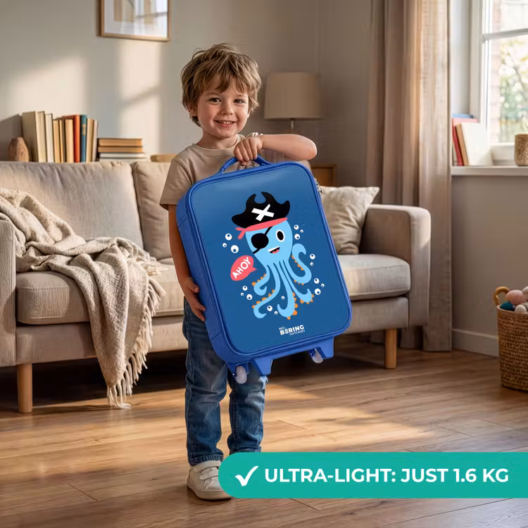 Piraten octopus met een hoed Kinderkoffer - Blauw klein -sfeer2_EN