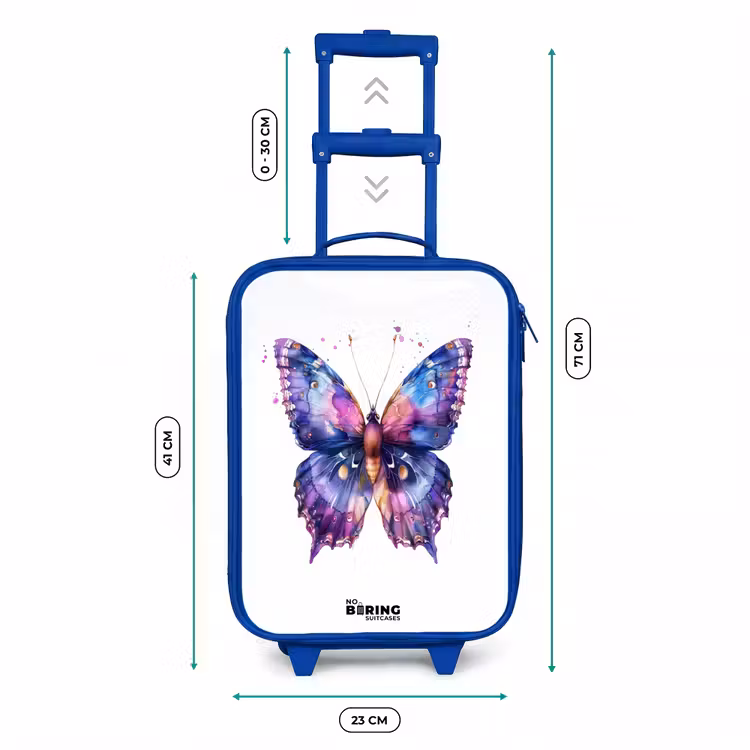 Paarse prachtvlinder Kinderkoffer - Blauw klein -productfoto_formaten