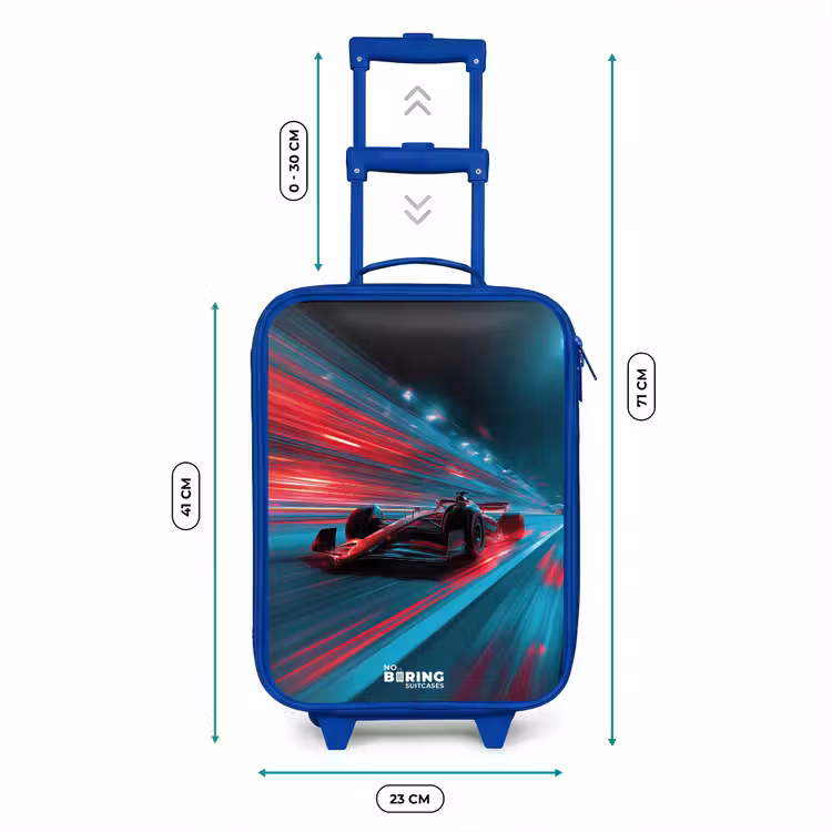 Raceauto - Baan - Neon - Verlichting Kinderkoffer - Blauw klein -productfoto_formaten