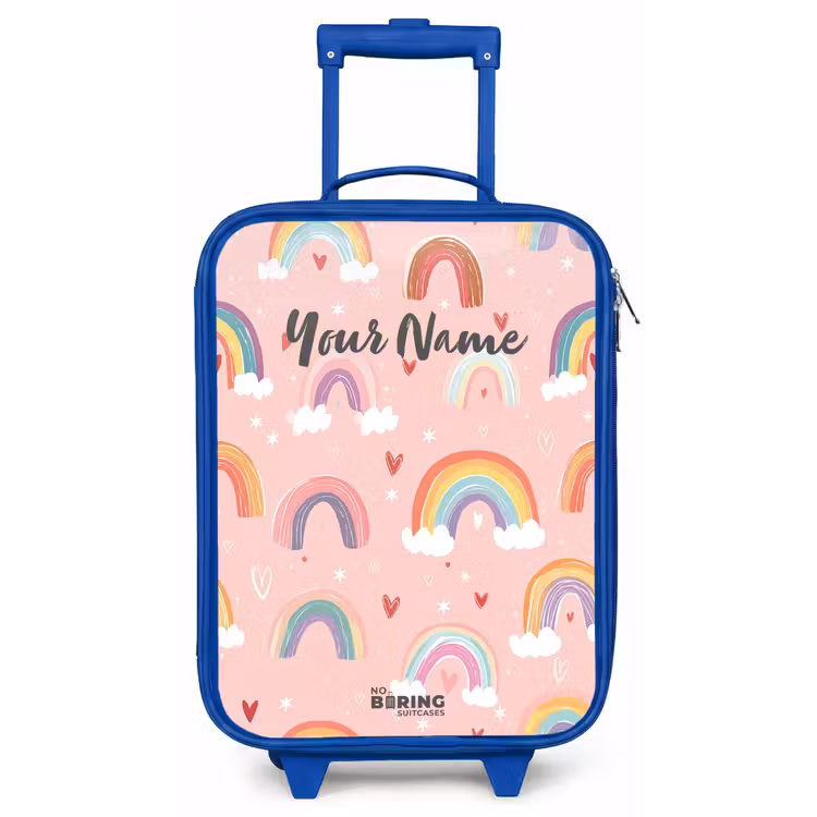 Regenbogen op een roze achtergrond Kinderkoffer - Blauw klein -zz3dotto