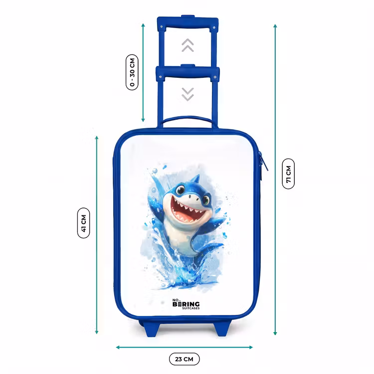 Haai - Tanden - Water Kinderkoffer - Blauw klein -productfoto_formaten