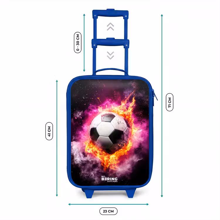 Voetbal in roze vuur explosie Kinderkoffer - Blauw klein -productfoto_formaten