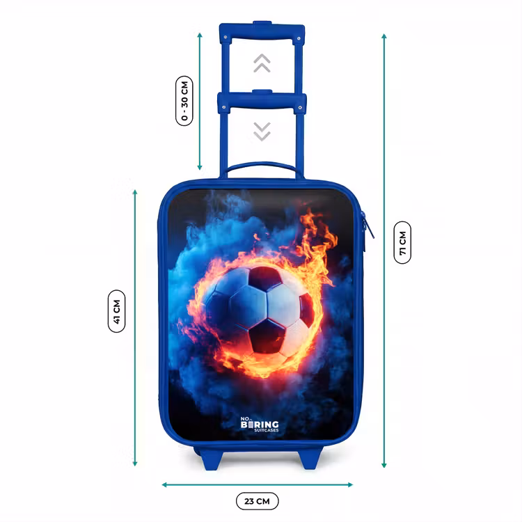 Voetbal in vuur en ijs Kinderkoffer - Blauw klein -productfoto_formaten