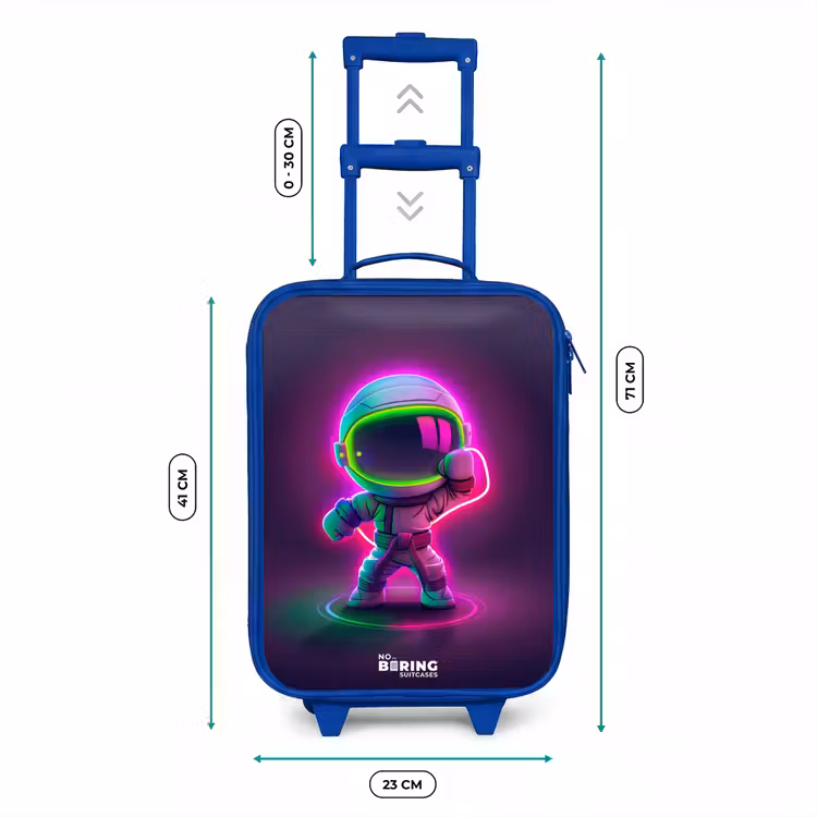 Space karate neon Kinderkoffer - Blauw klein -productfoto_formaten