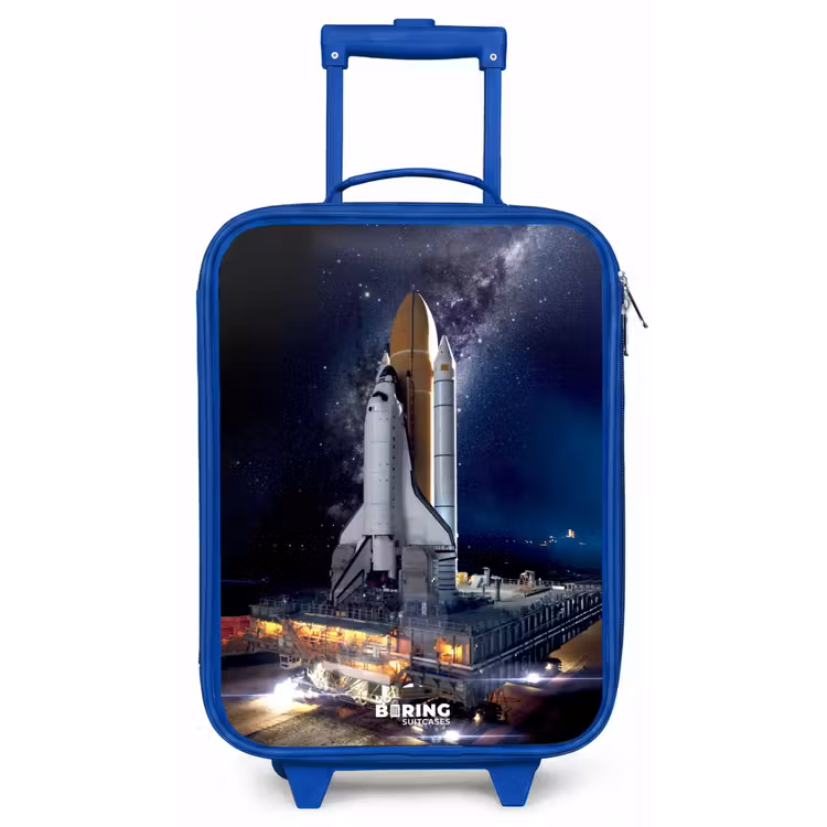 Spaceshuttle die kan opstijgen Kinderkoffer - Blauw klein -zz3dotto