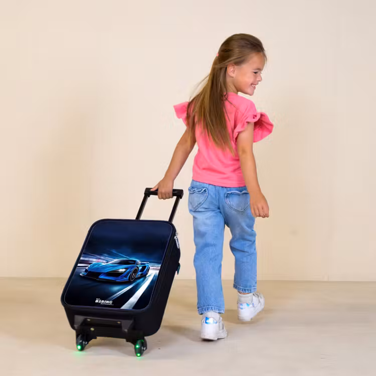 Blauwe blitz Kinderkoffer - Zwart klein -sfeer1