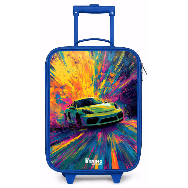 Sportwagen - Explosie - Kleurrijk - Verfstrepen Kinderkoffer - Blauw klein -zz3dotto