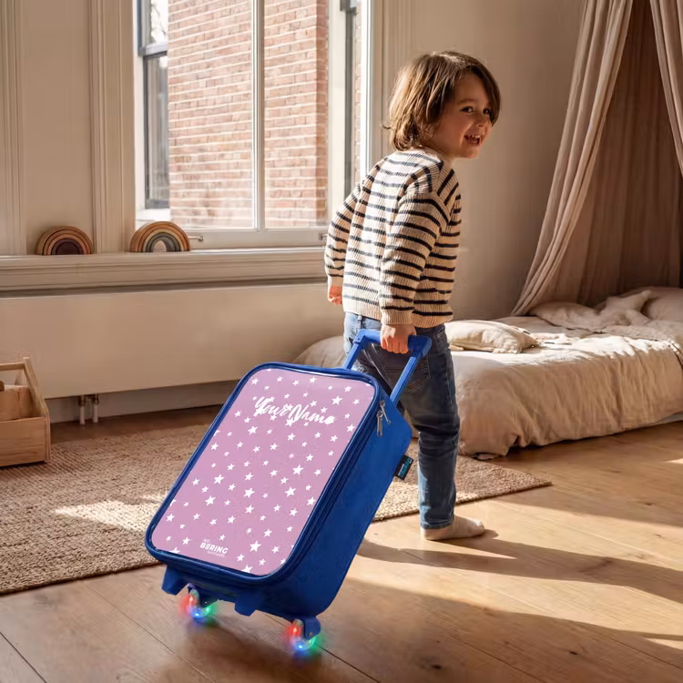 Sterrenstof Kinderkoffer - Blauw klein -sfeer1