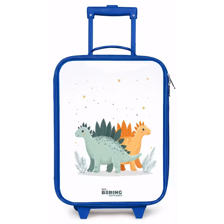 Stegosaurusduo onder sterrenregen Kinderkoffer - Blauw klein -zz3dotto