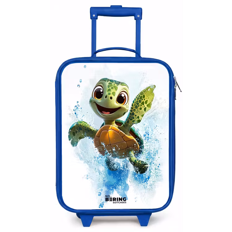 Schildpad - Water - Groen Kinderkoffer - Blauw klein -zz3dotto