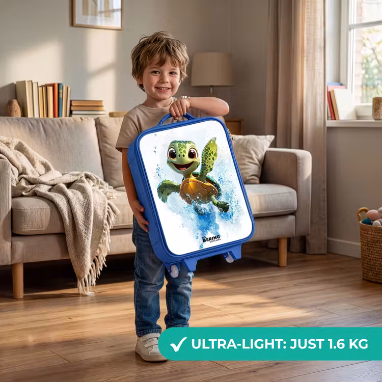 Schildpad - Water - Groen Kinderkoffer - Blauw klein -sfeer2_EN