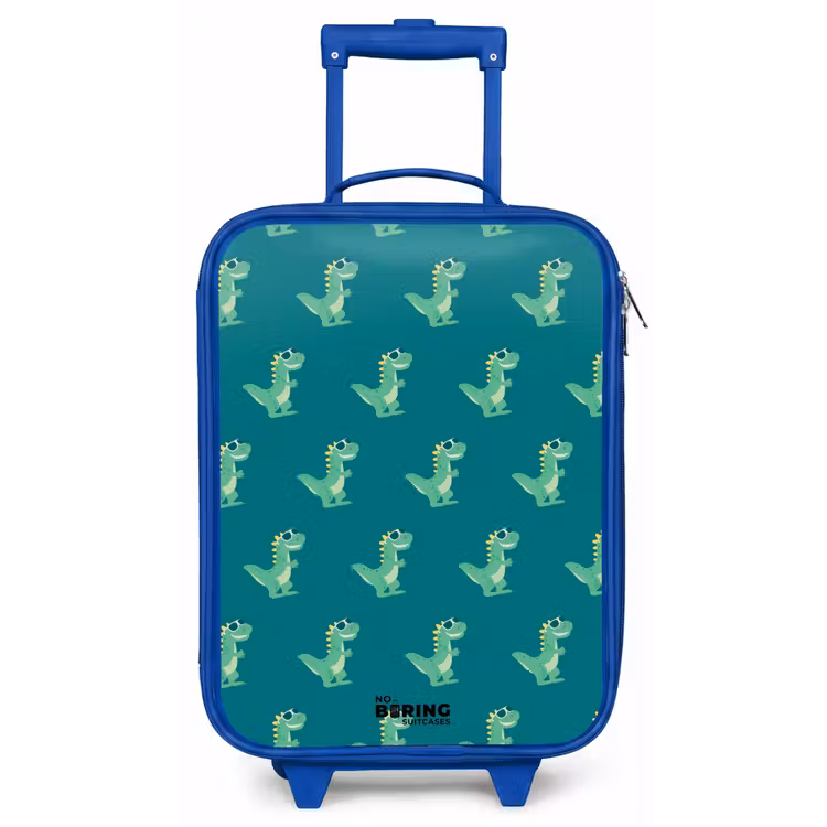 Tyranosaurus specs Kinderkoffer - Blauw klein -zz3dotto