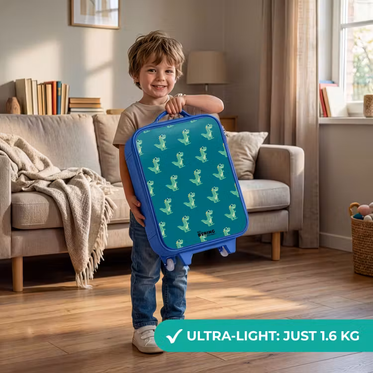 Tyranosaurus specs Kinderkoffer - Blauw klein -sfeer2_EN