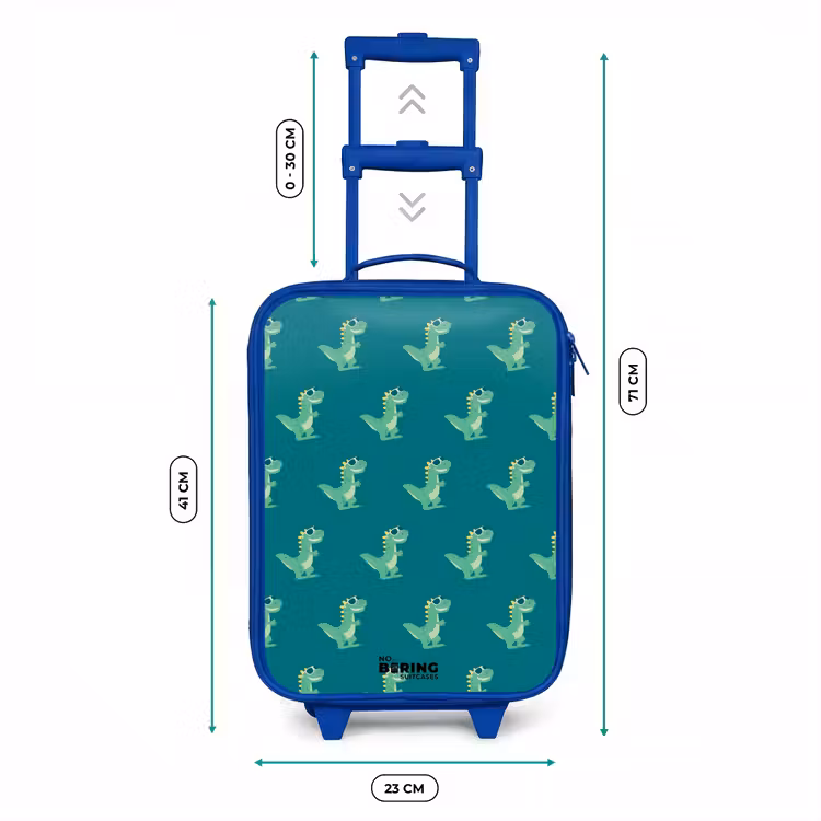 Tyranosaurus specs Kinderkoffer - Blauw klein -productfoto_formaten