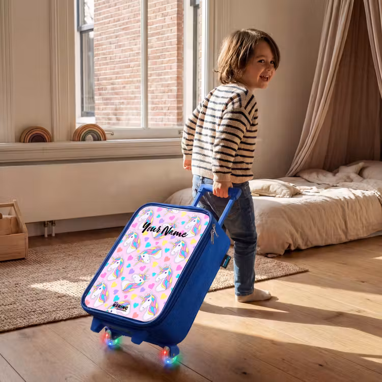 Eenhoorn euforie Kinderkoffer - Blauw klein -sfeer1