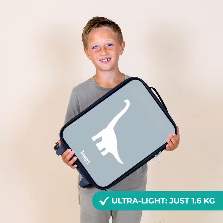 Blauw met Brachiosaurus dino Kinderkoffer - Zwart klein -sfeer4_UK