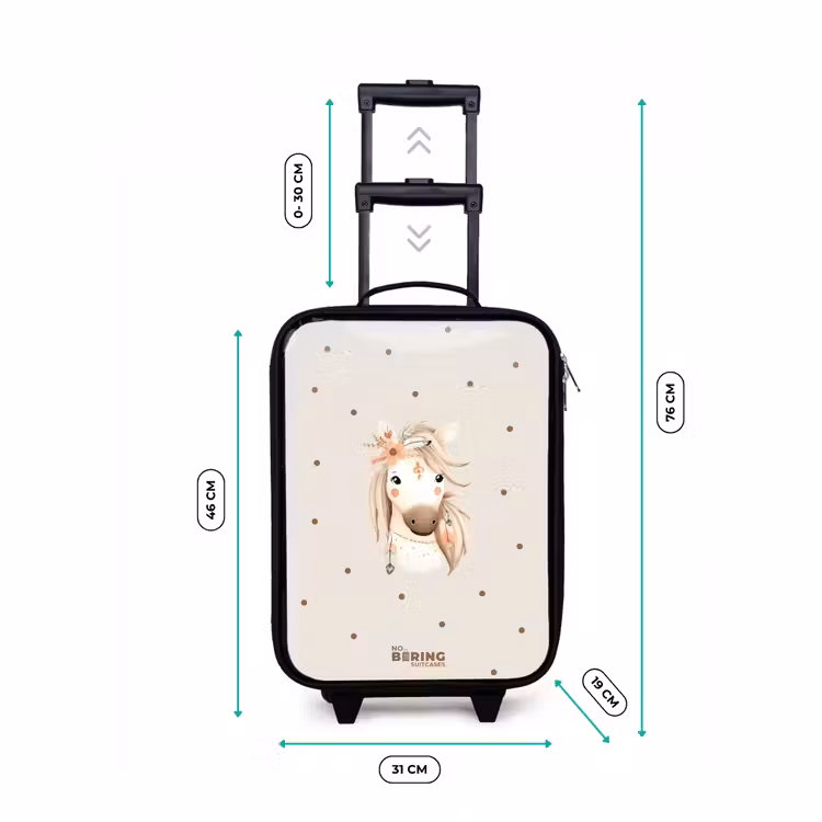 Bohemian paard in pastel kleuren Kinderkoffer - Zwart klein -productfoto_formaten