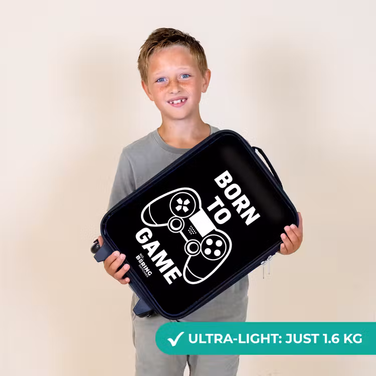 Born to game met controller Kinderkoffer - Zwart klein -sfeer4_UK
