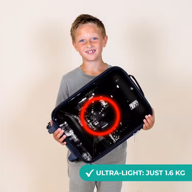 Felrode cirkel boven een stadsstraat Kinderkoffer - Zwart klein -sfeer4_UK