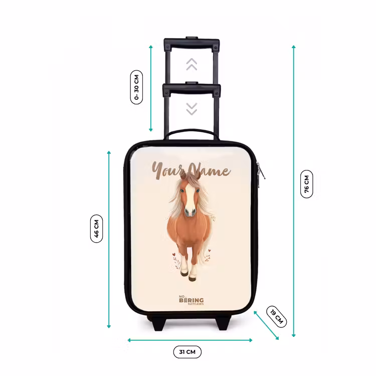 Bruin paard in gallop Kinderkoffer - Zwart klein -productfoto_formaten