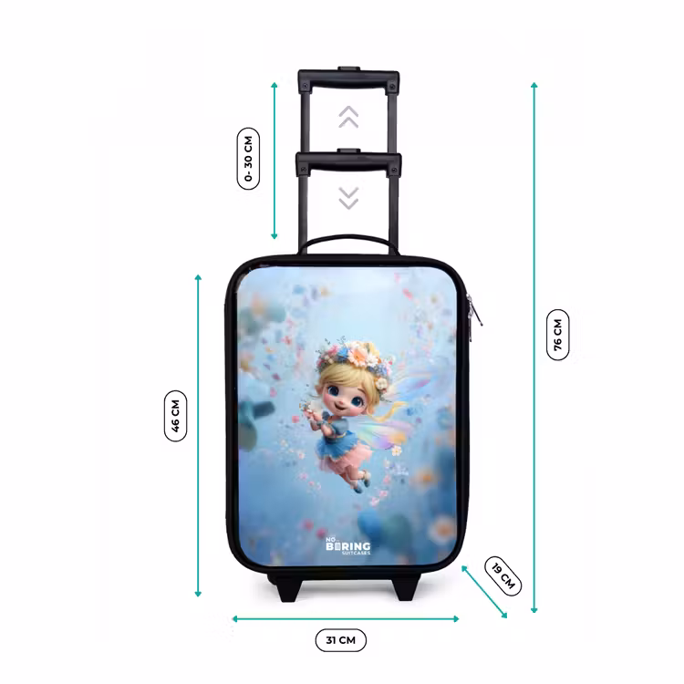 Vlinderfee in Bloemenlucht Kinderkoffer - Zwart klein -productfoto_formaten