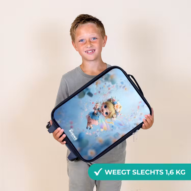 Vlinderfee in Bloemenlucht Kinderkoffer - Zwart klein -sfeer4_NL