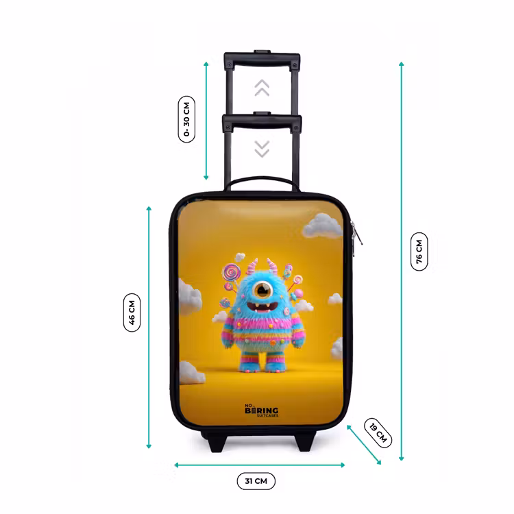 Snoep - Monster - Regenboog Kinderkoffer - Zwart klein -productfoto_formaten
