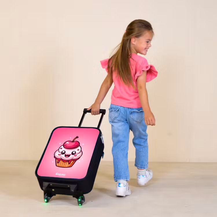 Carrie cupcake Kinderkoffer - Zwart klein -sfeer1