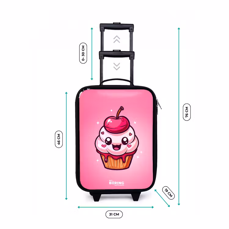 Carrie cupcake Kinderkoffer - Zwart klein -productfoto_formaten