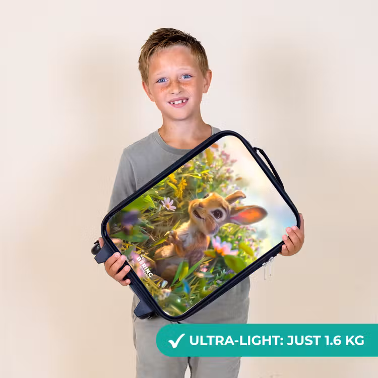 Kareltje konijn Kinderkoffer - Zwart klein -sfeer4_UK