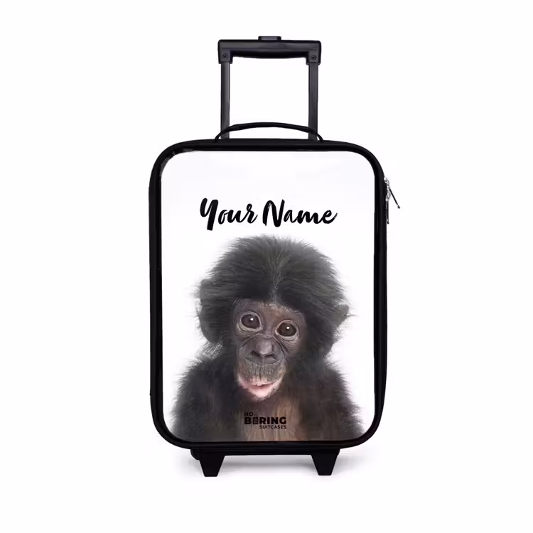 Charlie Chimp Kinderkoffer - Zwart klein -3d