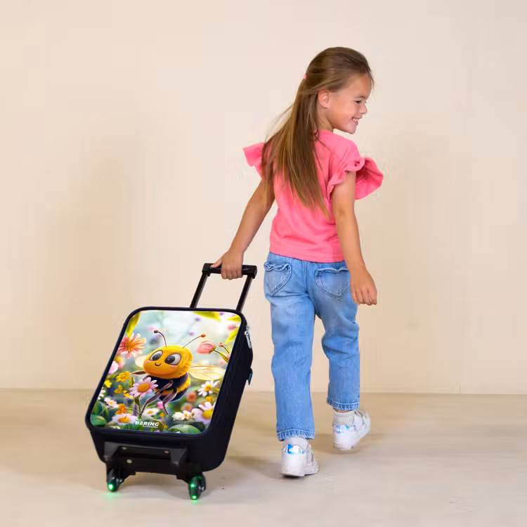 Bij op bloem Kinderkoffer - Zwart klein -sfeer1