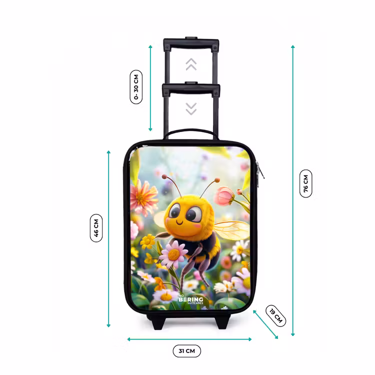 Bij op bloem Kinderkoffer - Zwart klein -productfoto_formaten