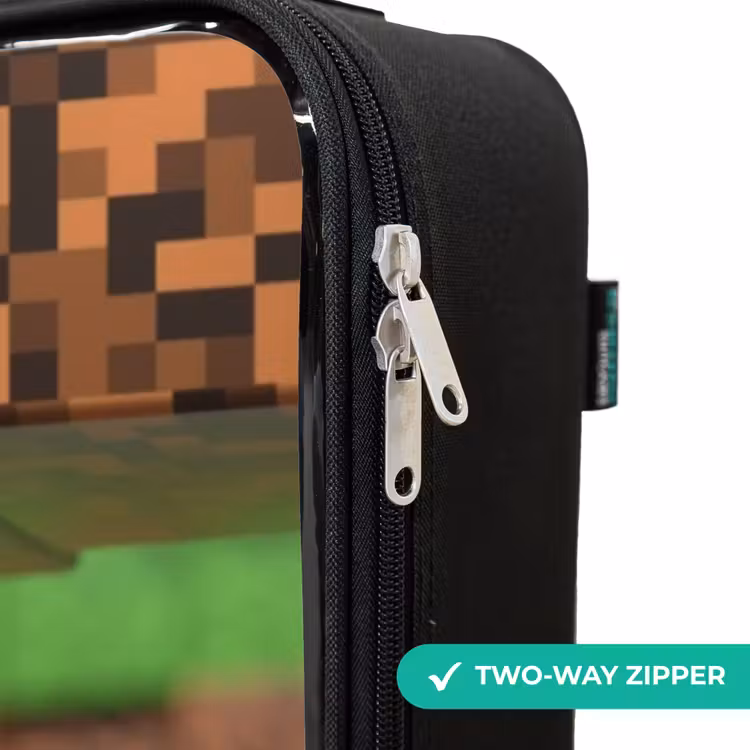 Close-up met pixelachtige blokken Kinderkoffer - Zwart klein -rits_UK