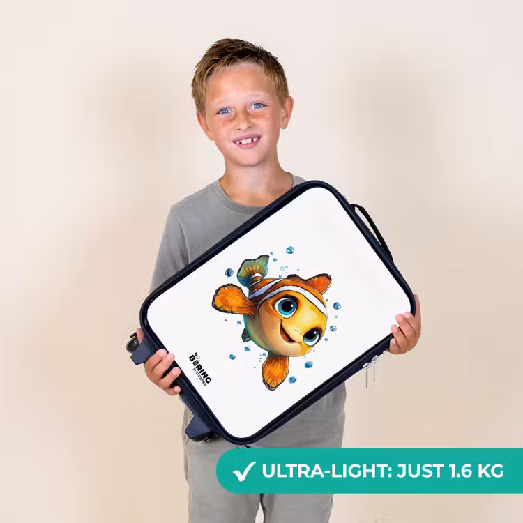 Clownvis met bellen op witte achtergrond Kinderkoffer - Zwart klein -sfeer4_UK