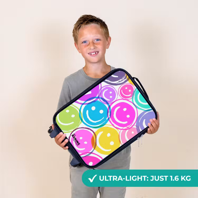 Kleurrijke glimlachexplosie Kinderkoffer - Zwart klein -sfeer4_UK
