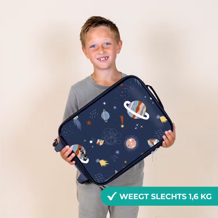 kleurrijke planeten op een donkere achtergrond Kinderkoffer - Zwart klein -sfeer4_NL