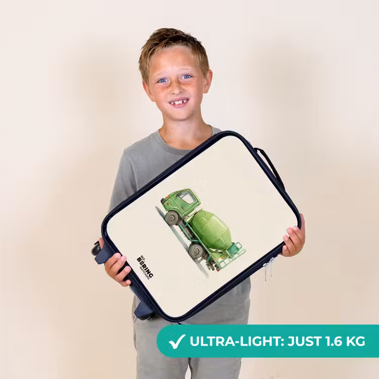 Betonmixer - Getekend - Groen Kinderkoffer - Zwart klein -sfeer4_UK