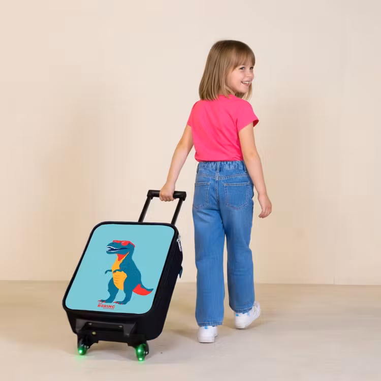 Coole T. rex met zonnebril Kinderkoffer - Zwart klein -sfeer1